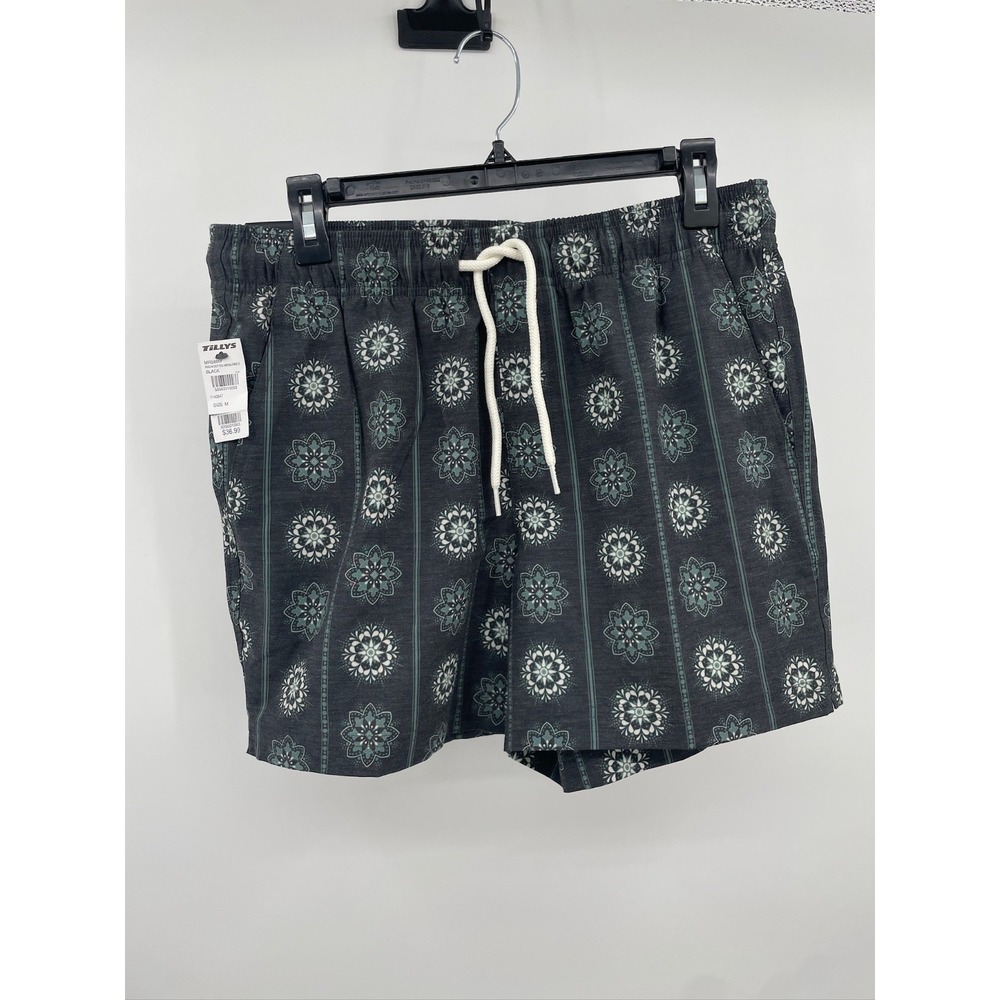 RSQ Swim Shorts Mens Medium Floral Print Drawstring Surfer Beach Casual NWT